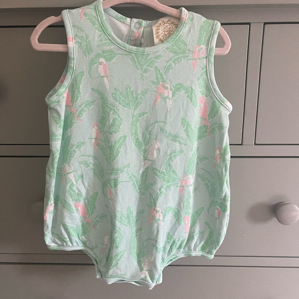The Beaufort Bonnet Company Green and Pink Bodysuit